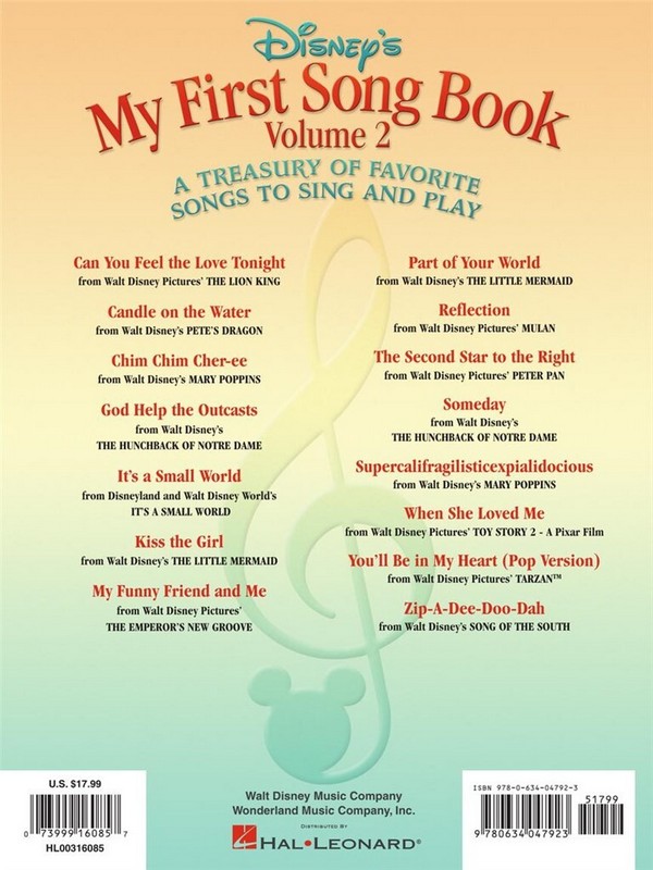 Disney's my first Songbook vol.2 - A treasury of favorite songs