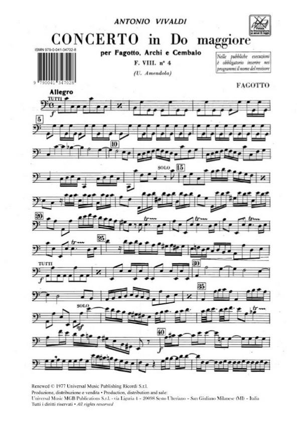 KONZERT C-DUR F.VIII:4