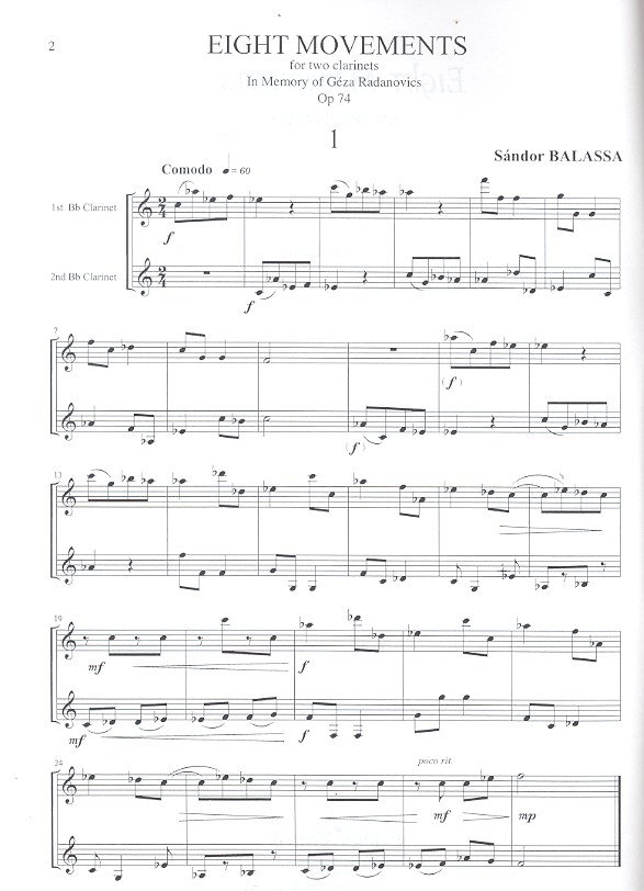 8 Movements for 2 clarinets