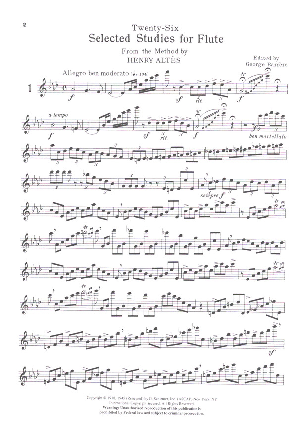26 selected Studies for flute