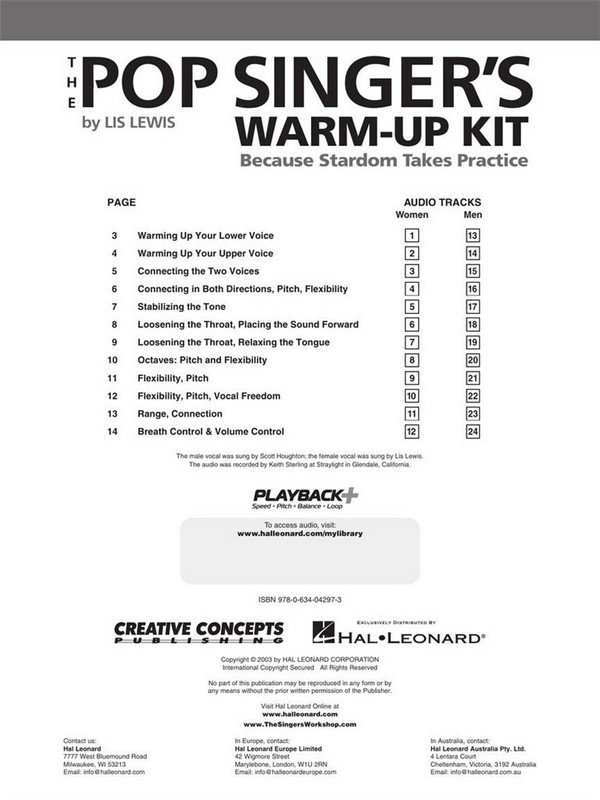 The pop singer's warm-up kit (+CD)