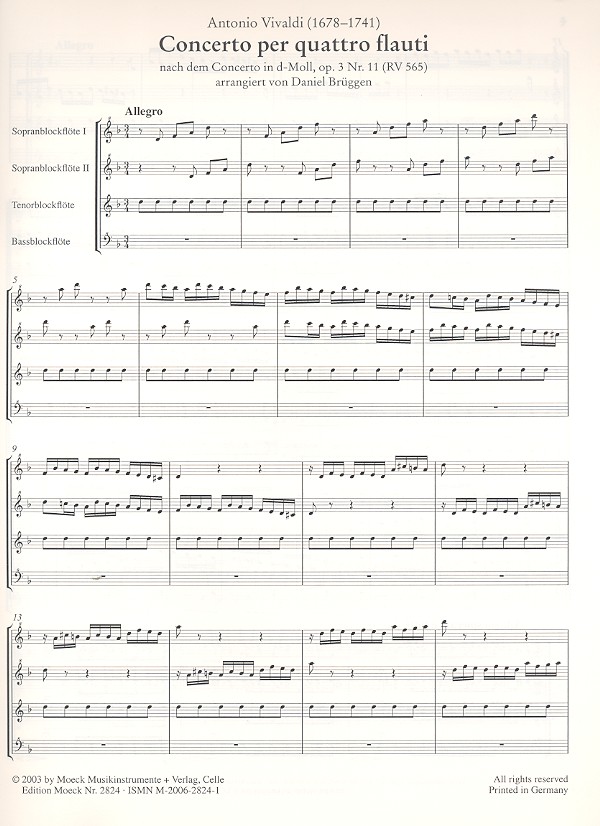 Concerto per 4 Flauti nach
