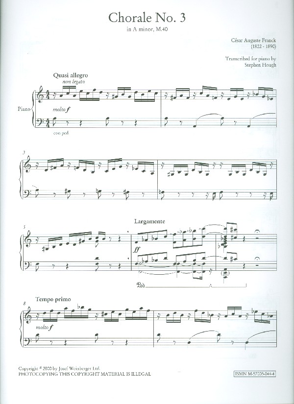 Chorale no.3 a minor for organ