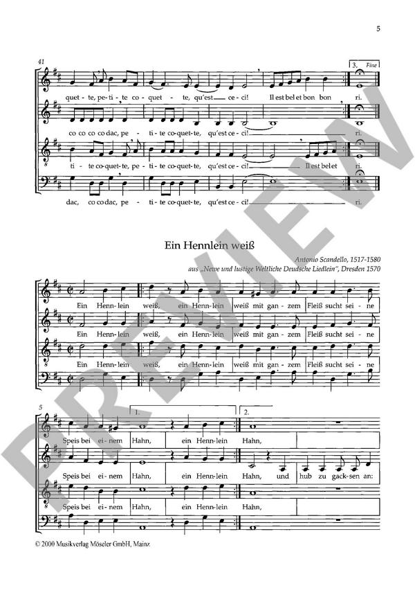 Il est bel et bon (Passereau) / Ein Hennlein weiß (Scandello)