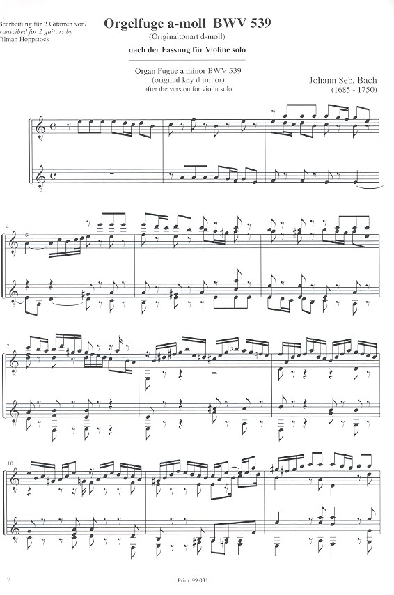 Orgelfuge a-Moll BWV539