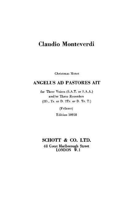 Angelus ad pastores ait