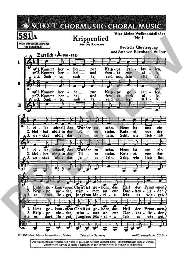 Weber, Bernhard: Vier kleine Weihnachtslieder