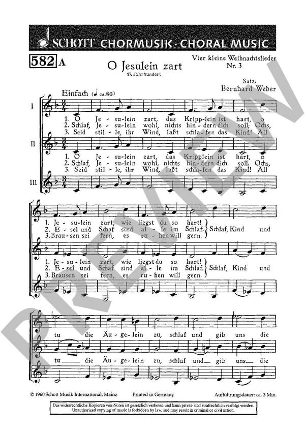 Weber, Bernhard: Vier kleine Weihnachtslieder