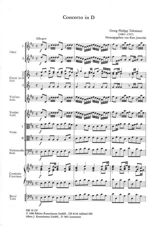 Konzert D-Dur TWV54:D2