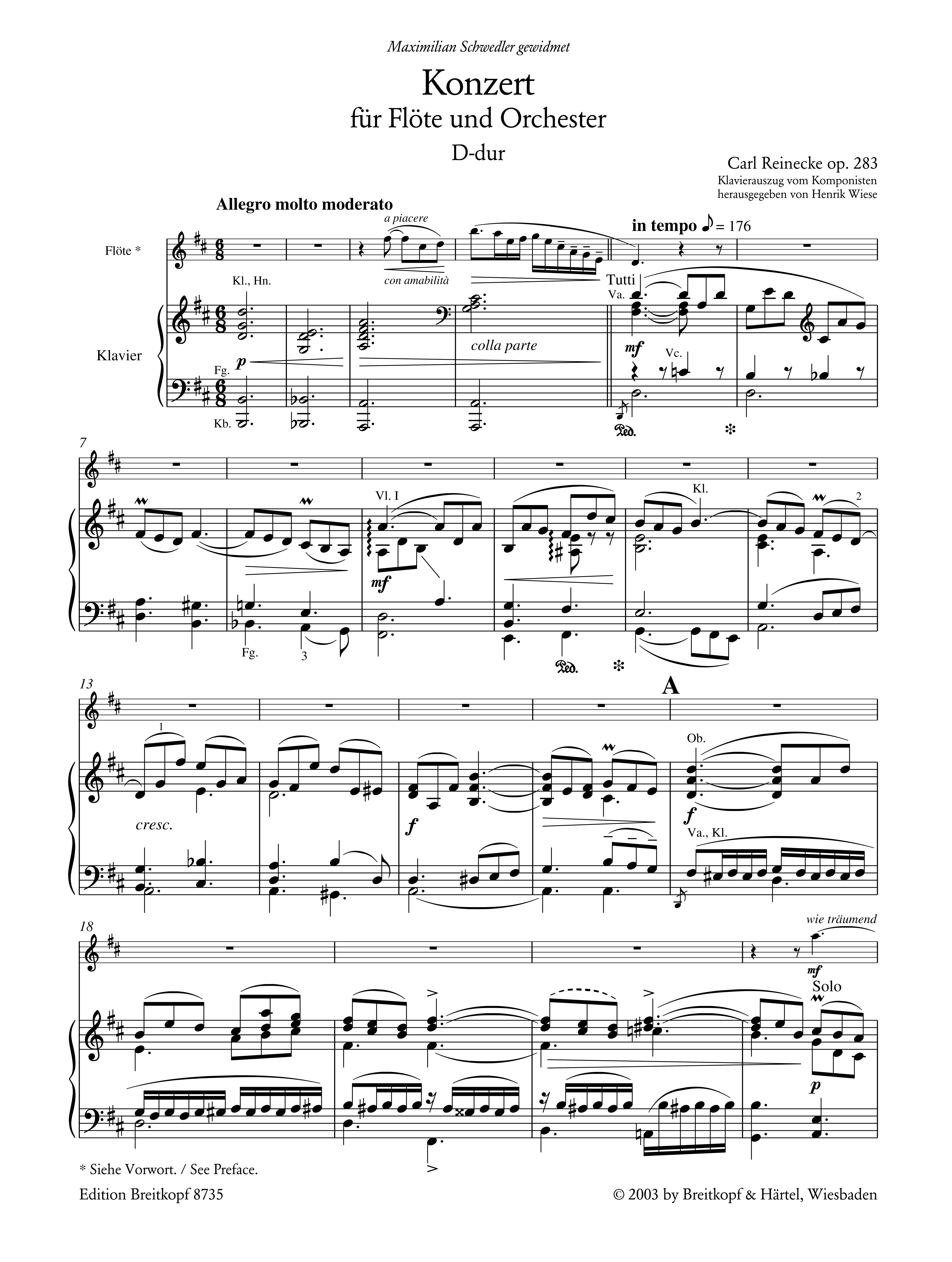 Konzert D-Dur op.283 für Flöte und Orchester