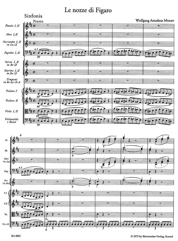 Ouvertüre zu Le nozze di Figaro KV492
