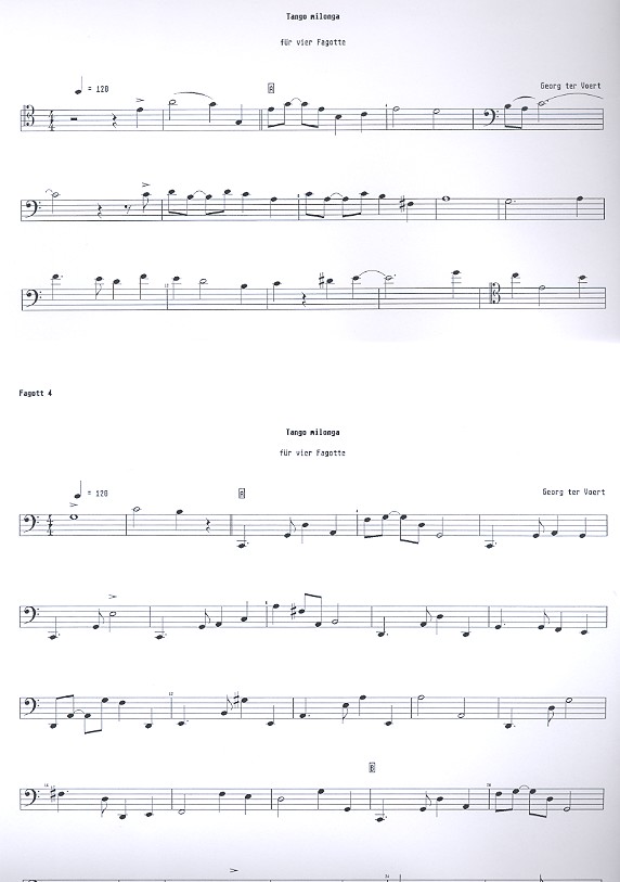 Tango milonga für 4 Fagotte