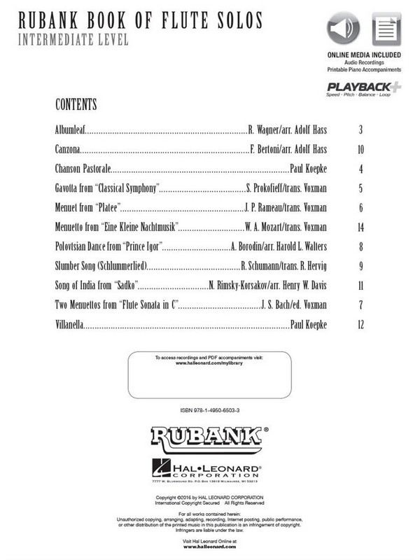 Flute Solos - intermediate Level