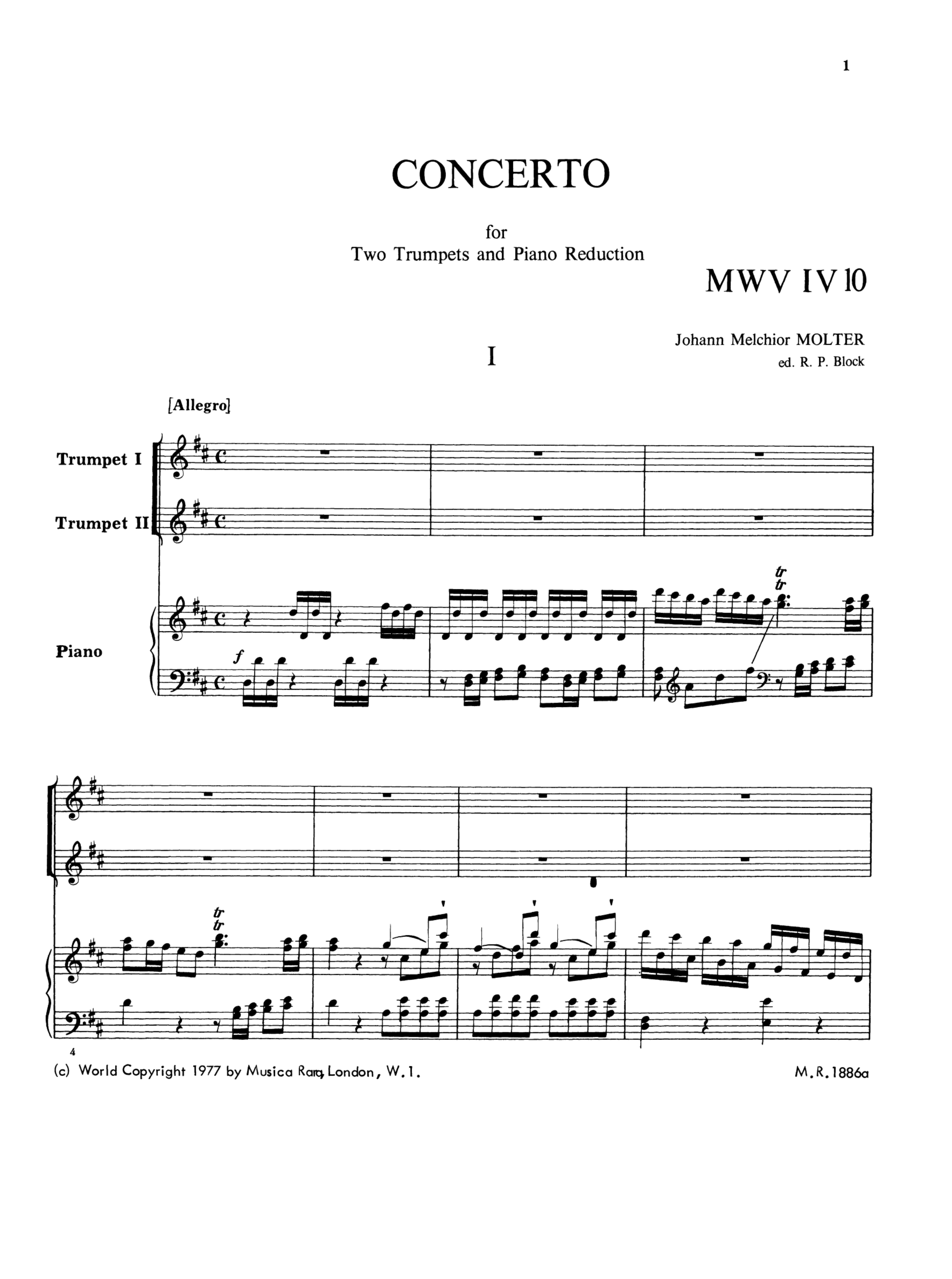 Concerto in D MWV IV/10