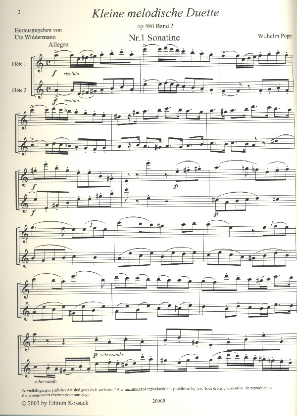 Kleine melodische Duette op.480 Band 2