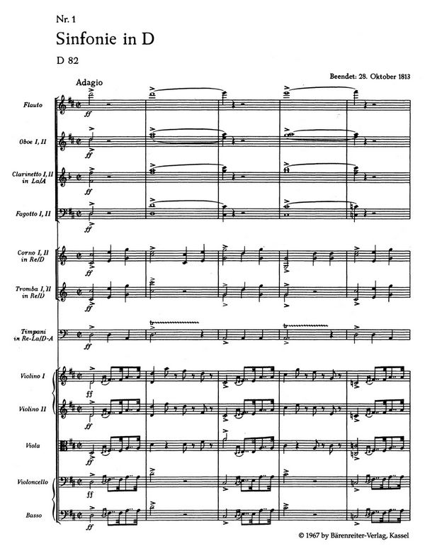 Sinfonie D-Dur Nr.1 D82