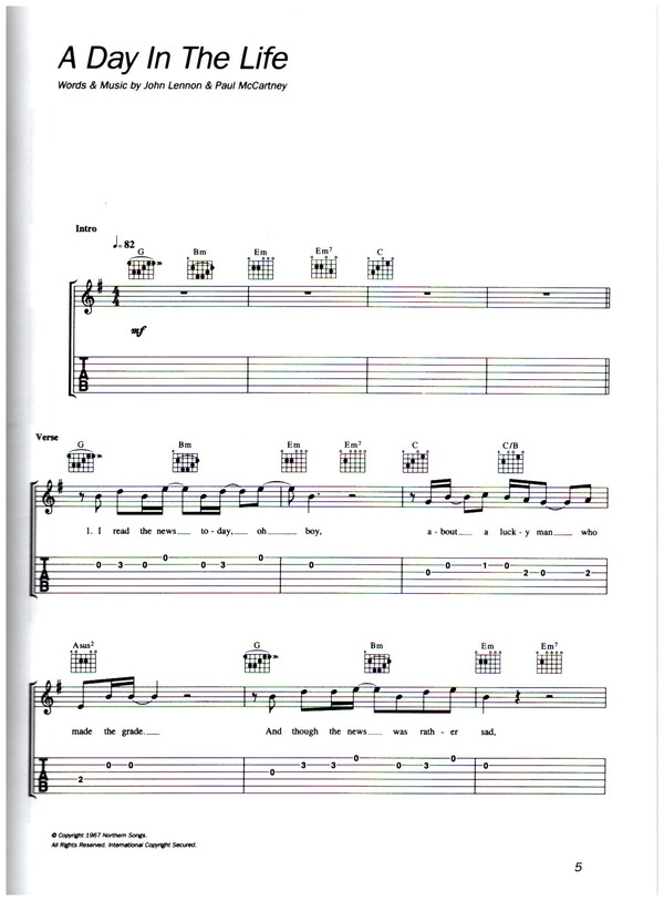 The Beatles for easy guitar