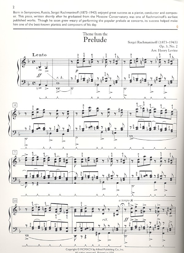 Prelude op.3,2 for easy piano
