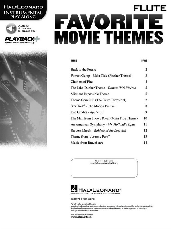 Favorite Movie Themes (+Audio Access):