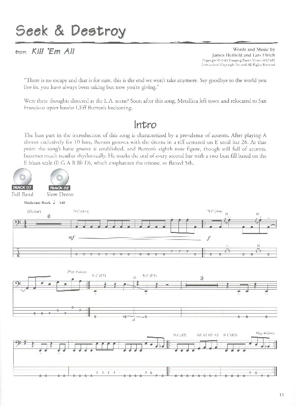 Metallica: Legendary bass licks (+CD)