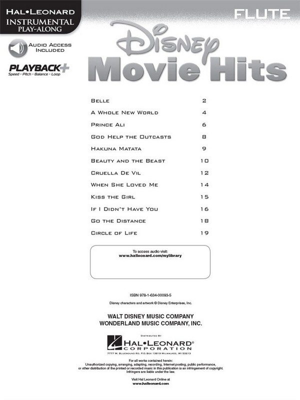 Disney Movie Hits (+Audio Access):