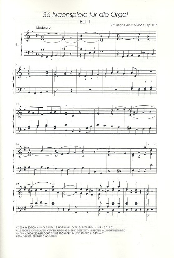 36 Nachspiele op.107 Band 1