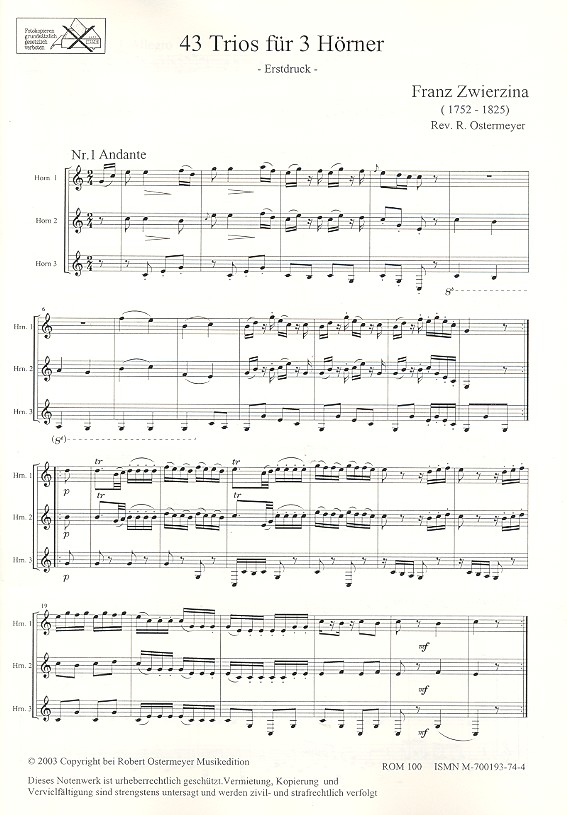43 Trios für 3 Hörner