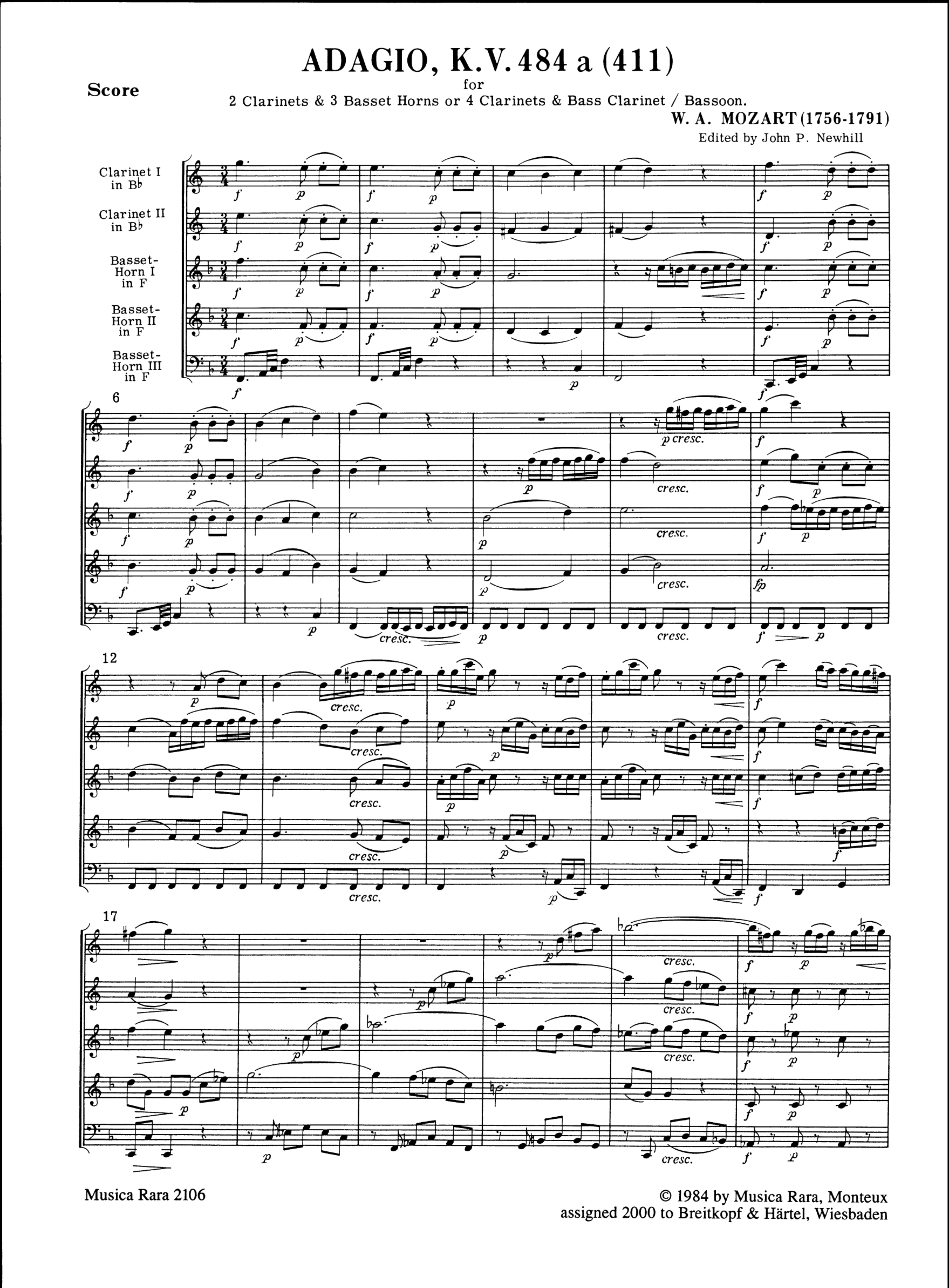 Adagio KV484a (KV411)