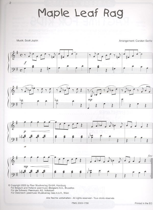 Ragtime for Kids Ragtime-