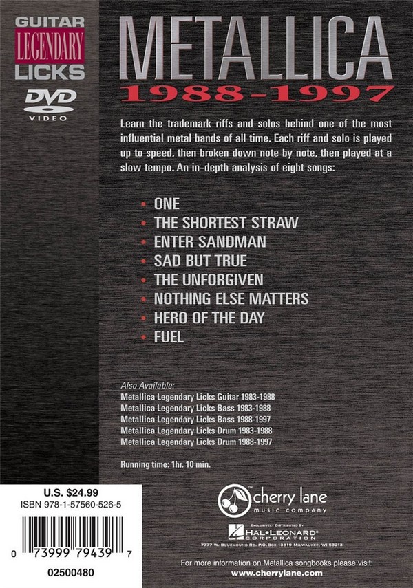 Metallica 1988-1997 DVD-Video