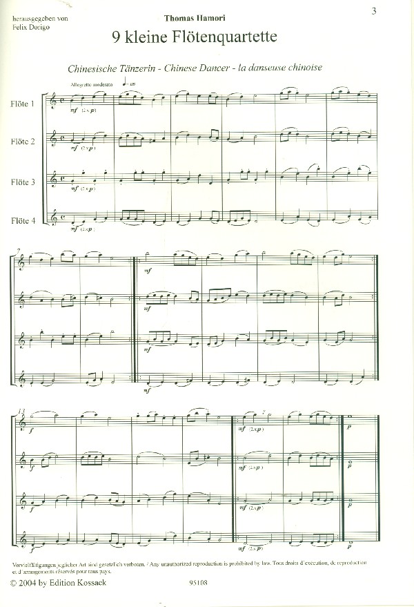 9 kleine Flötenquartette