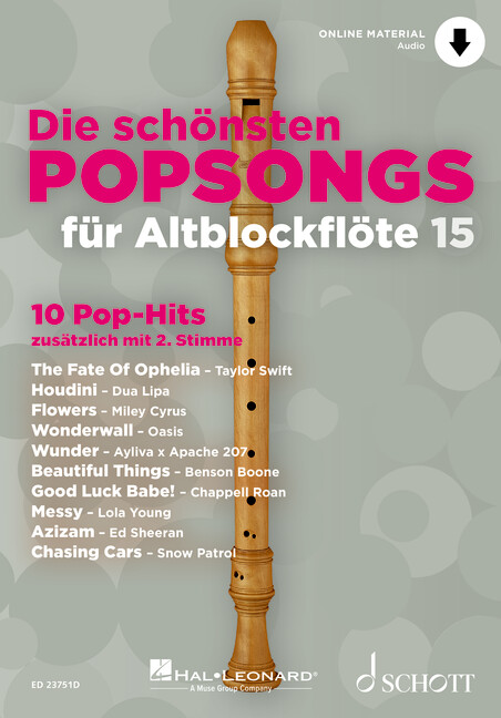 Die schönsten Popsongs für Alt-Blockflöte