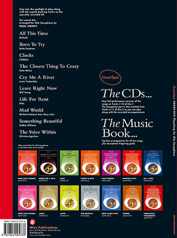 Smash Hits Red Book (+CD): for alto saxophone