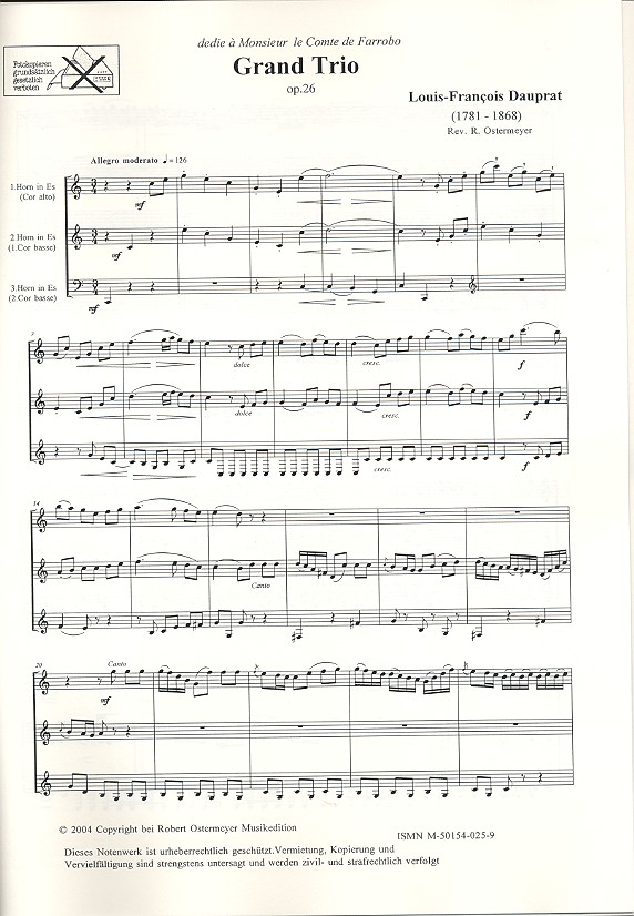 Grand Trio op.26 für 3 Hörner