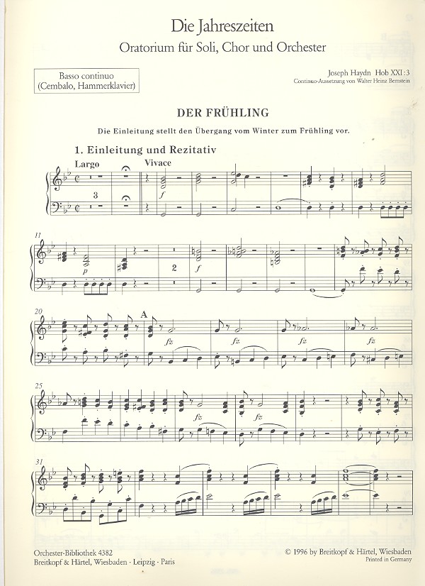 Die Jahreszeiten Hob.XXI:3 Oratorium