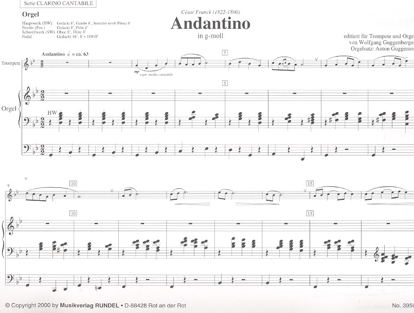 Andantino g-Moll für Trompete und Orgel