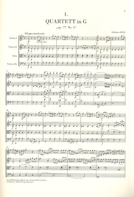 Streichquartette op.77 und op.103