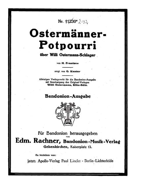 Ostermänner-Potpourri: für Bandonion