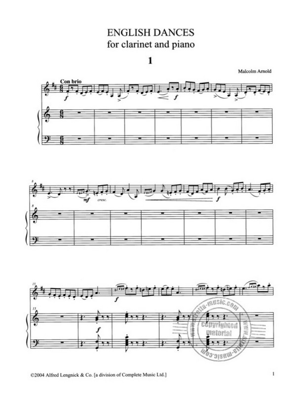 English Dances for clarinet and piano