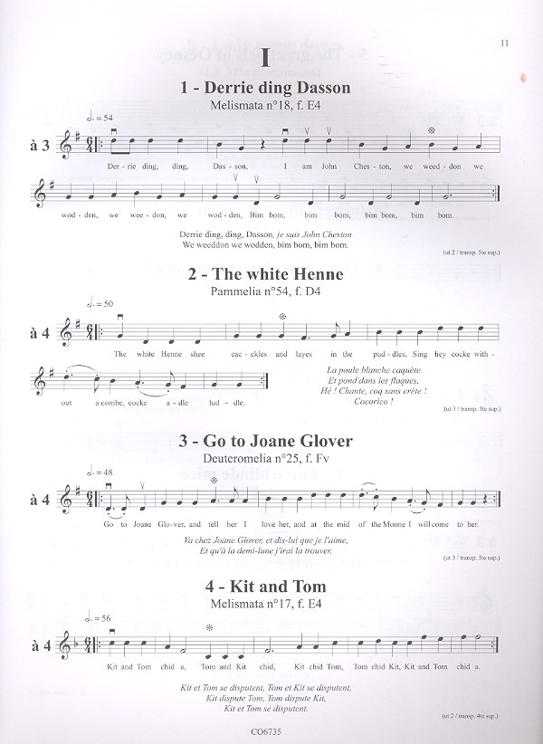 Rounds or Catches for 3-11 instruments