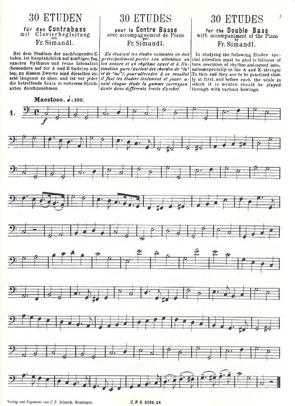30 Etüden - Zur Erzielung eines kräftigen Tones und rhytmischer Sicherheit
