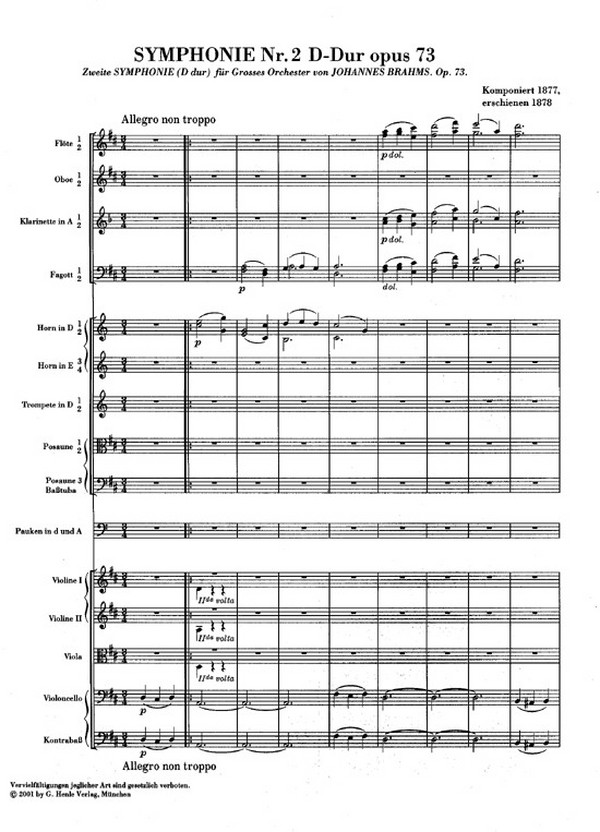 Sinfonie D-Dur Nr.2 op.73
