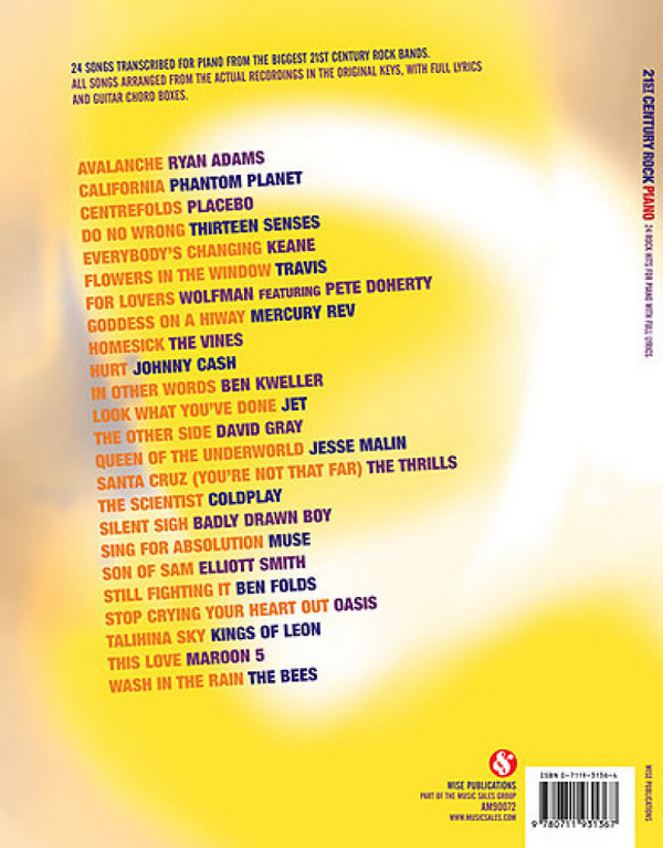 21st century rock piano: