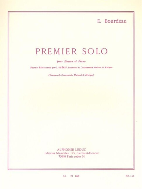 Solo no.1 pour bassoon et piano
