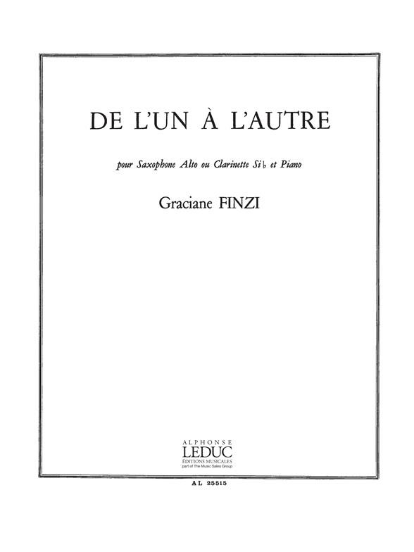 De l'un a l'autre pour saxophone