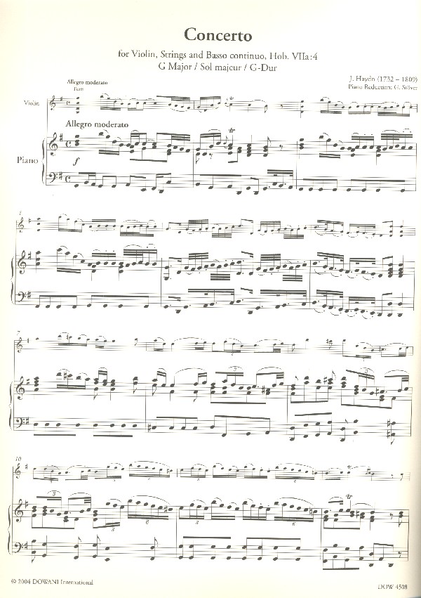 Konzert G-Dur Hob.VIIa:4 für Violine,