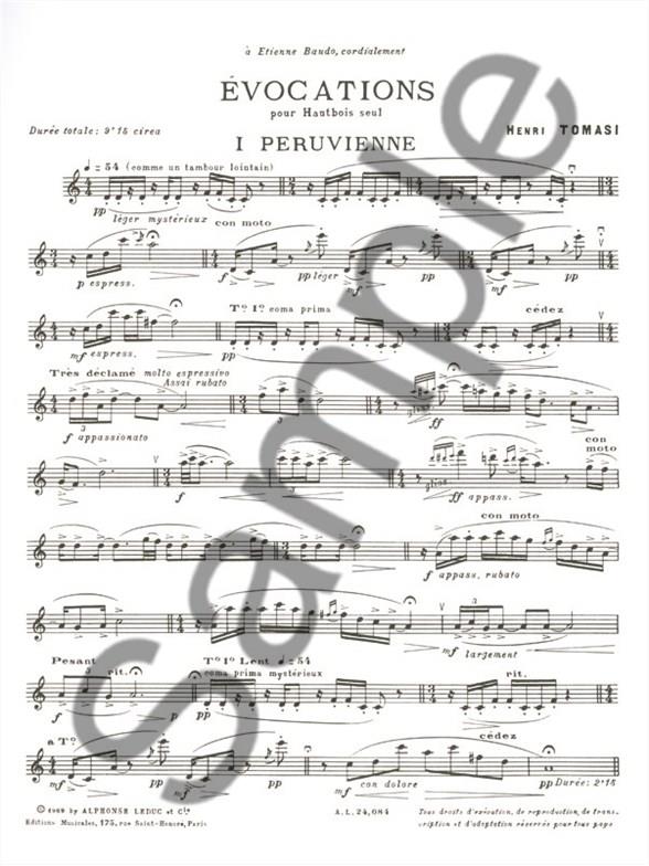 Evocations pour hautbois