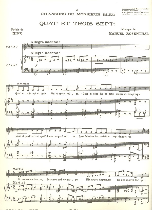 Chansons du Monsieur Bleu