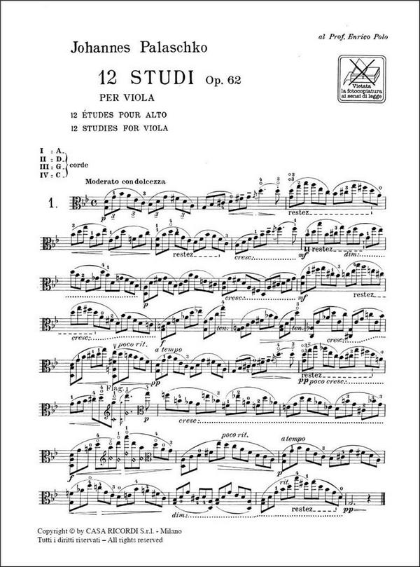 12 Studien op.62 für