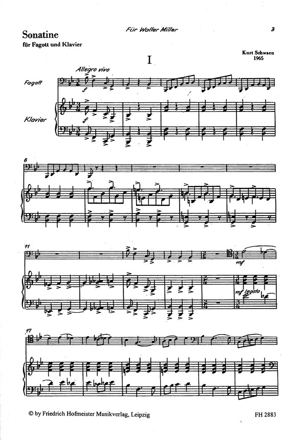 Sonatine für Fagott und Klavier